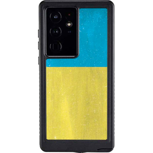 Ukraine Flag Distressed Galaxy S24 Ultra Waterproof Case